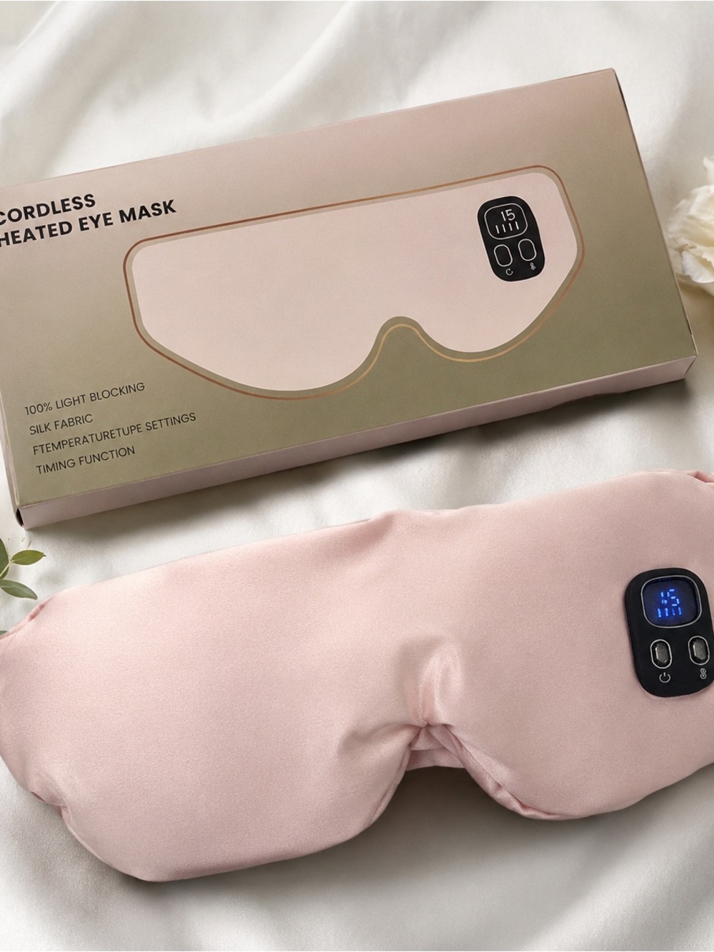 Cordless Heated Eye Mask - Blush Pink